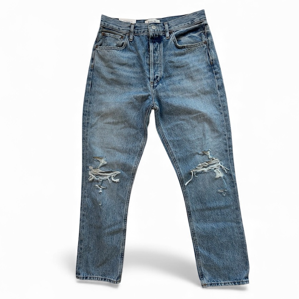 Agolde “Riley” High Rise Straight Crop Jean